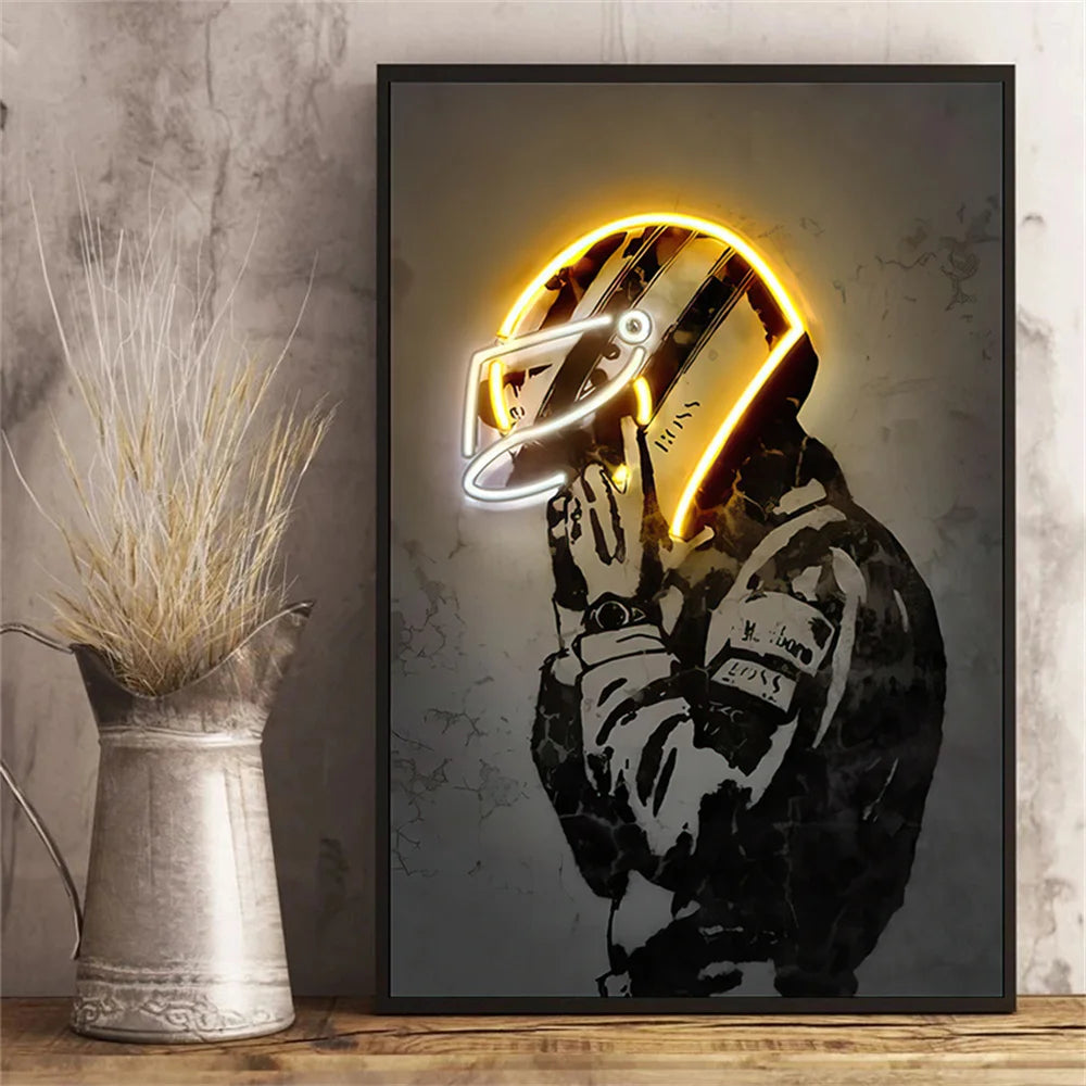 Abstract Art Neon Racing Wall Art