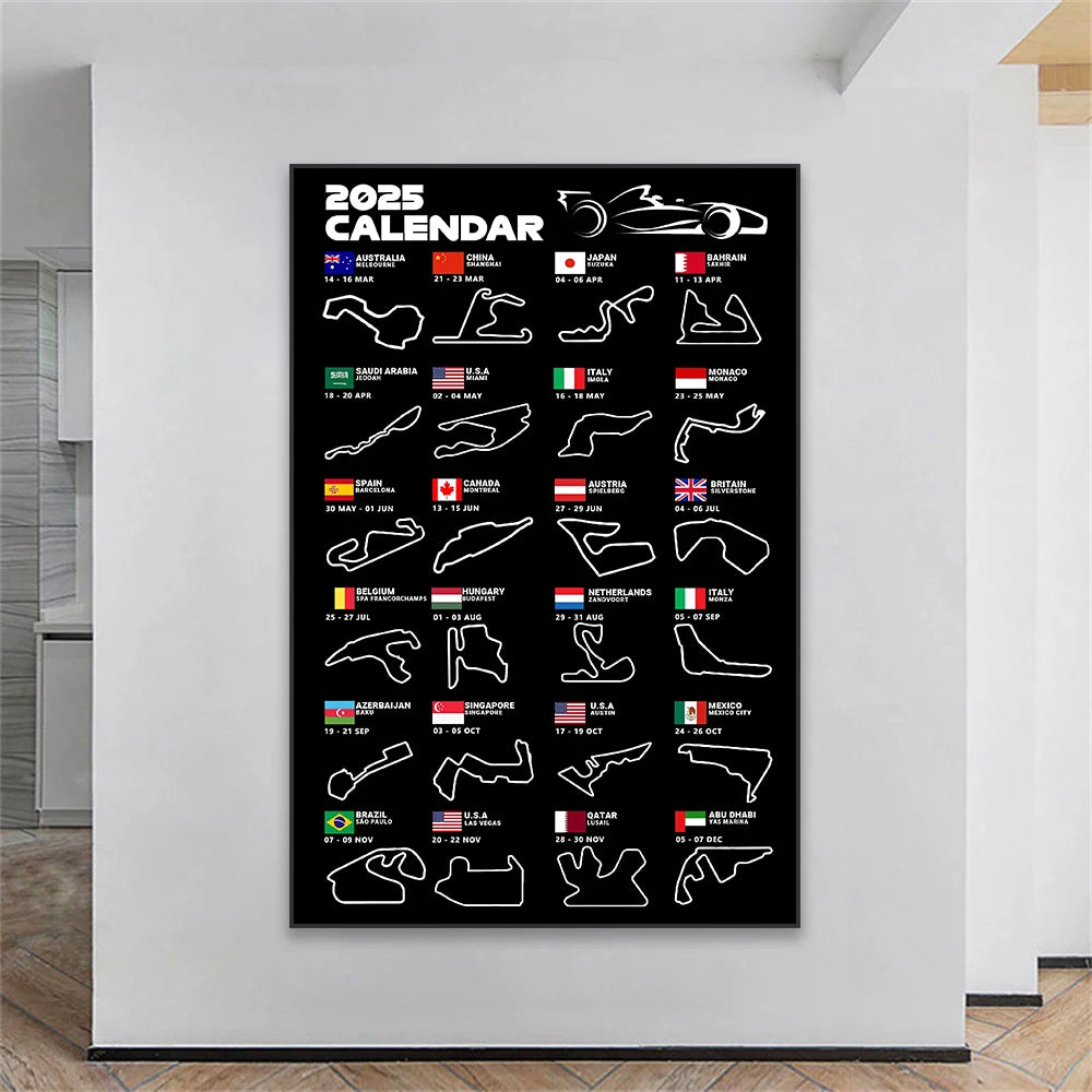 2025 F1 Track Art Poster