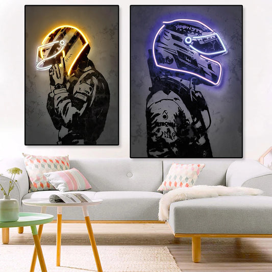 Abstract Art Neon Racing Wall Art