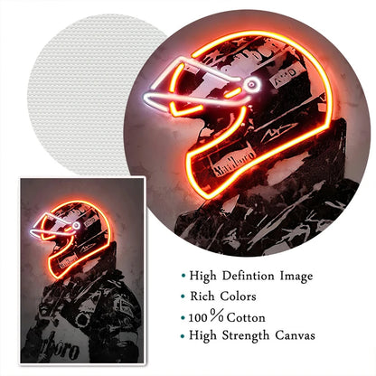 Abstract Art Neon Racing Wall Art