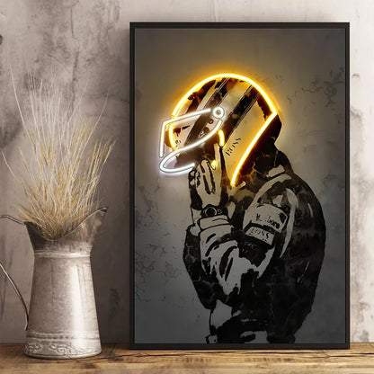 Abstract Art Neon Racing Wall Art