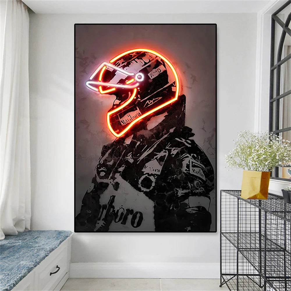 Abstract Art Neon Racing Wall Art