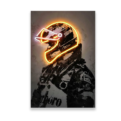 Abstract Art Neon Racing Wall Art